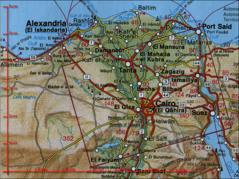 Kartenausschnitt der Urlaubskarte Ägypten
