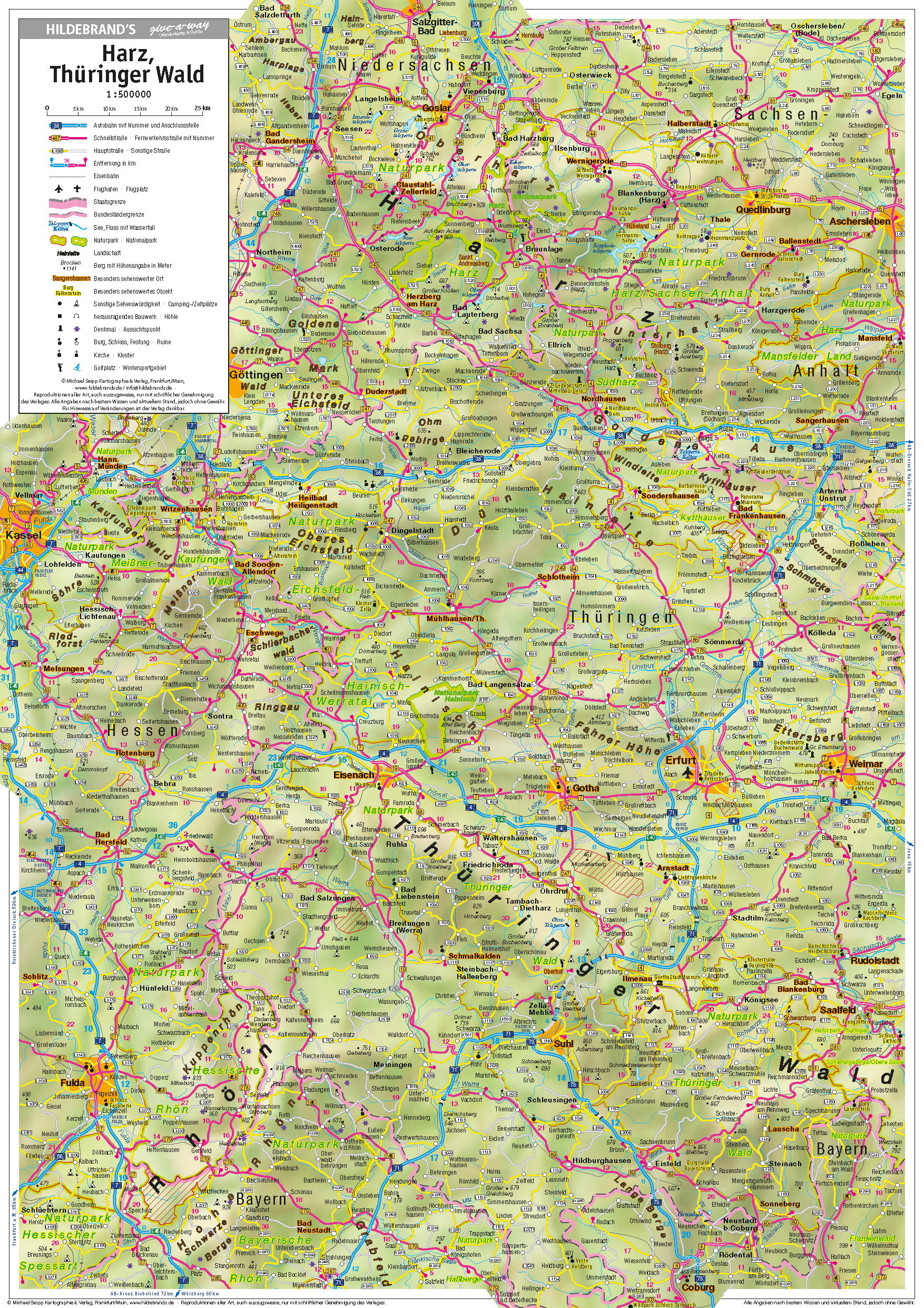 Harz, Thüringer Wald Kartenseite